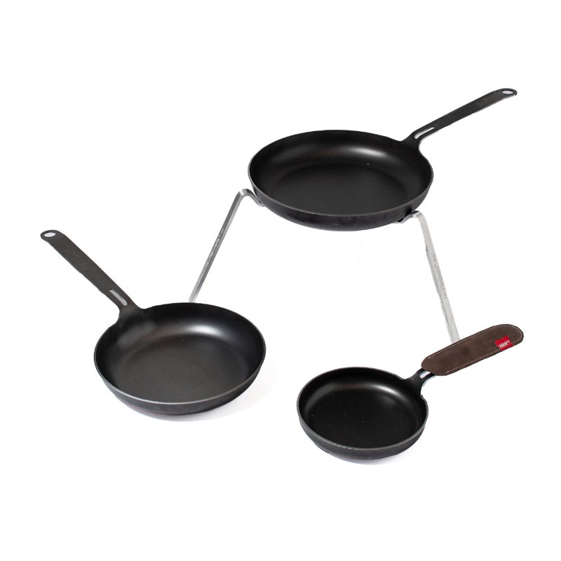 Set de sartenes con mango y trípode